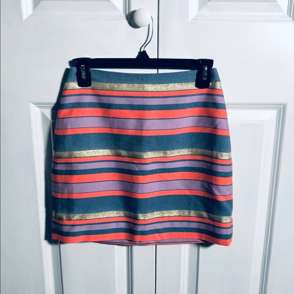 J. Crew Metallic Stripe Mini Skirt - Picture 5 of 6